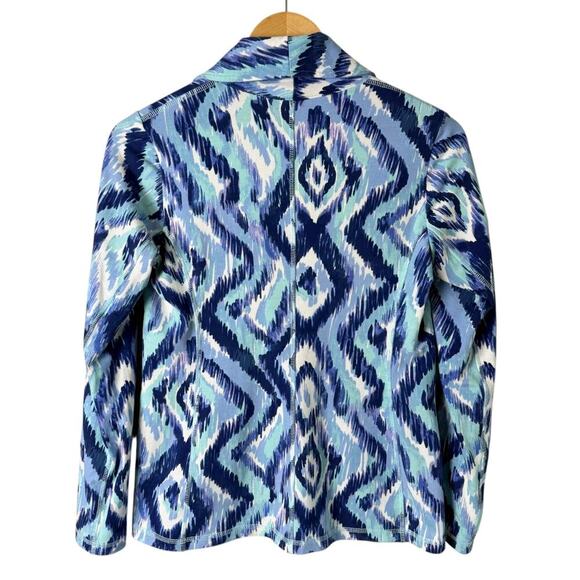 Lilly Pulitzer Mindy Shawl Collar‎ Cardigan Blazer in Blue Swish Print, Size XS - Picture 10 of 11
